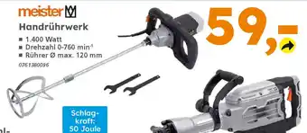 Globus Baumarkt meister Handrührwerk Angebot