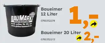 Globus Baumarkt BAUMARKT Baueimer 12 Liter Angebot