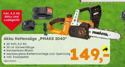 Globus Baumarkt PRIMASTER Akku Kettensäge „PMAKS 2040" Angebot