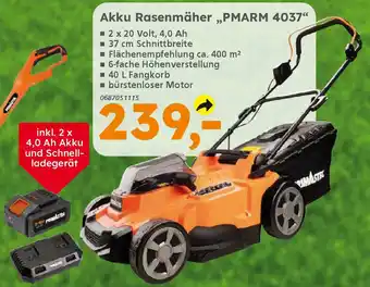 Globus Baumarkt PRIMASTER Akku Rasenmäher,,PMARM 4037" Angebot