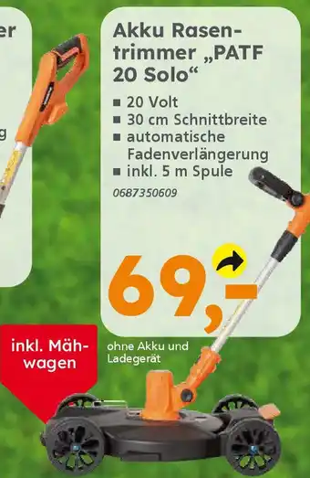 Globus Baumarkt PRIMASTER Akku Rasen- trimmer,,PATF 20 Solo" Angebot