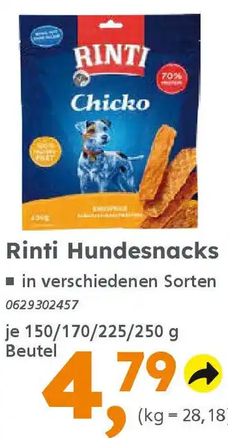 Globus Baumarkt Rinti Hundesnacks Angebot