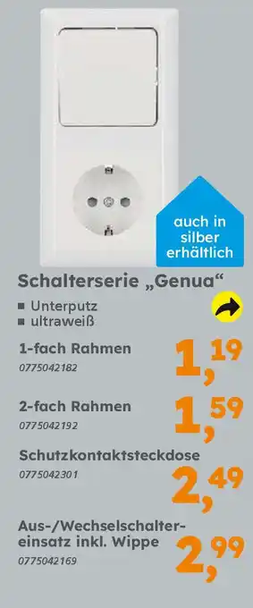 Globus Baumarkt Schalterserie „Genua" 1-fach Rahmen Angebot