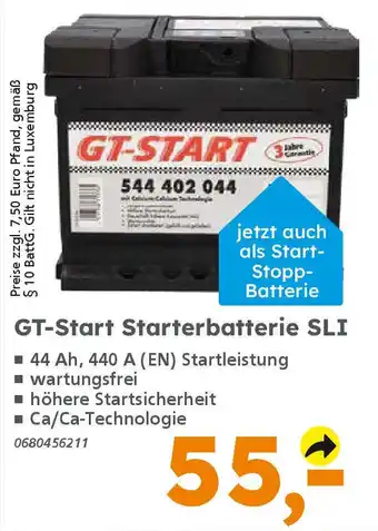 Globus Baumarkt GT-Start Starterbatterie SLI Angebot