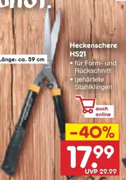 Netto Marken-Discount Fiskars Heckenschere HS21 Angebot