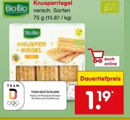 Netto Marken-Discount BioBio Bio-Knusperriegel Vegetarisch Angebot