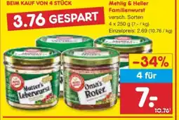 Netto Marken-Discount Mehlig & Heller Familienwurst Angebot