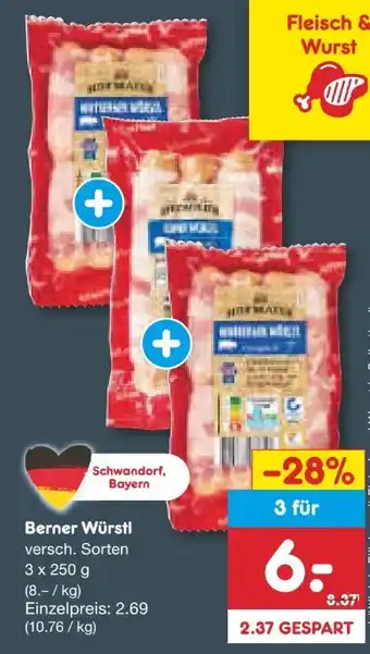 Netto Marken-Discount Hofmaier Wolf Berner Würstl Angebot
