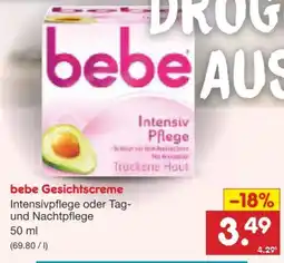 Netto Marken-Discount Bebe Gesichtscreme Intensivpflege Angebot