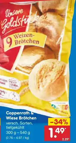 Netto Marken-Discount Coppenrath & Wiese Unsere Goldstücke Weizen-Brötchen Angebot