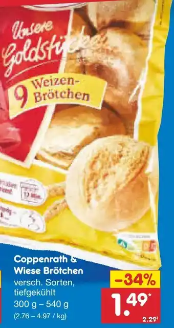 Netto Marken-Discount Coppenrath & Wiese Unsere Goldstücke Weizen-Brötchen Angebot