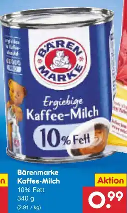 Netto Marken-Discount Bärenmarke Ergiebige Kaffee Milch Angebot