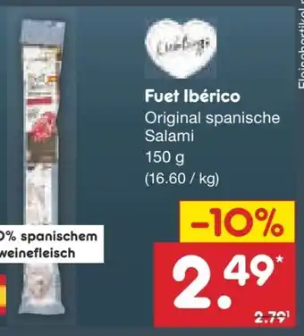 Netto Marken-Discount Lieblings Fuet Iberico spanische Salami Angebot