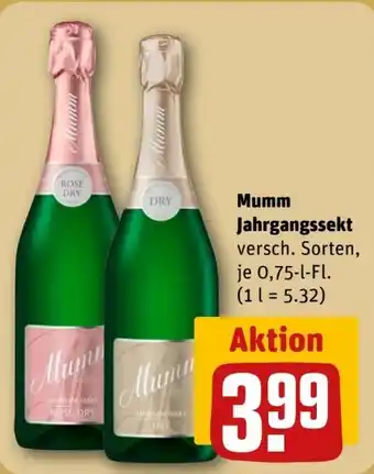 REWE Center Mumm & Co. Jahrgangssekt Angebot