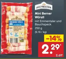 Netto Marken-Discount Hofmaier Mini Berner Würstl Angebot