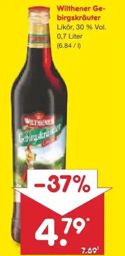 Netto Marken-Discount Wilthener Gebirgskräuter Likör Angebot