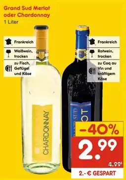 Netto Marken-Discount Grand sud merlot oder chardonnay Angebot
