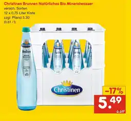 Netto Marken-Discount Christinen brunnen natürliches bio mineralwasser Angebot