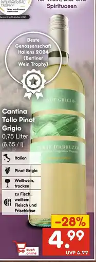 Netto Marken-Discount Cantina tollo pinot grigio Angebot