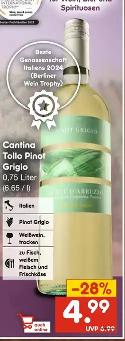 Netto Marken-Discount Cantina tollo pinot grigio Angebot