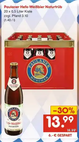 Netto Marken-Discount Paulaner hefe-weißbier naturtrüb Angebot