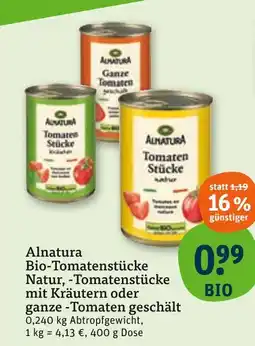 tegut Alnatura bio-tomatenstücke natur Angebot