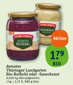 tegut Demeter thüringer landgarten bio-rotkohl Angebot