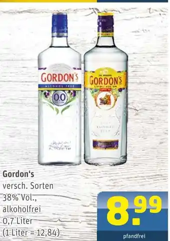 Getränke Arena Gordon's alcohol free Angebot