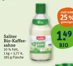tegut Saliter bio-kaffeesahne Angebot