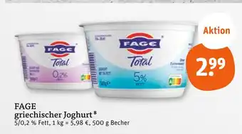 tegut Fage griechischer joghurt 0,2 % fett Angebot