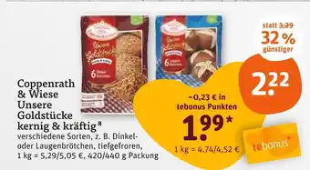 tegut Coppenrath & wiese unsere goldstücke kernig & kräftig dinkelbrötchen Angebot