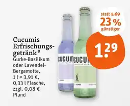 tegut Cucumis erfrischungsgetränk gurke-basilikum Angebot
