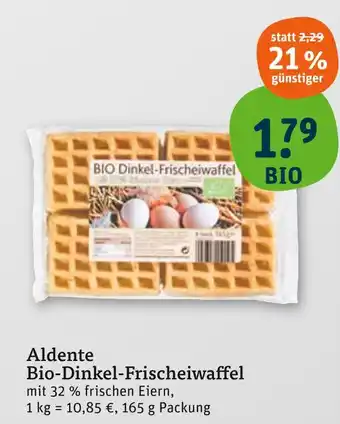 tegut Aldente bio-dinkel-frischeiwaffel Angebot