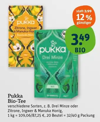 tegut Pukka drei minze bio-tee Angebot