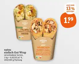 tegut Natsu einfach gut wrap falafel weisskohl & paprika Angebot