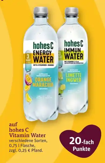 tegut Hohes c energy water, immun water Angebot