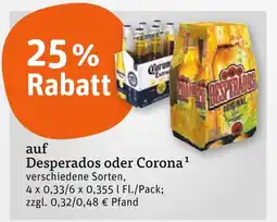 tegut Desperados oder corona desperados oder corona Angebot