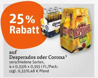 tegut Desperados oder corona desperados oder corona Angebot