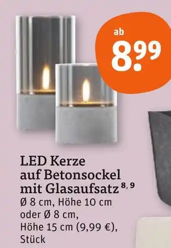tegut Led kerze auf betonsockel mit glasaufsatz Angebot