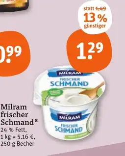 tegut Milram frischer schmand Angebot