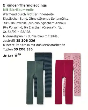 Tchibo 2 kinder-thermoleggings Angebot