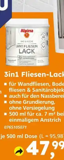Globus Baumarkt Alpina 3in1 fliesen-lack Angebot