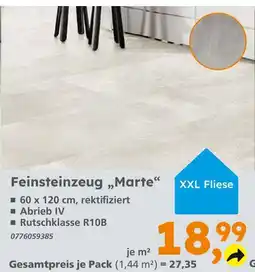 Globus Baumarkt Feinsteinzeug 'marte' Angebot