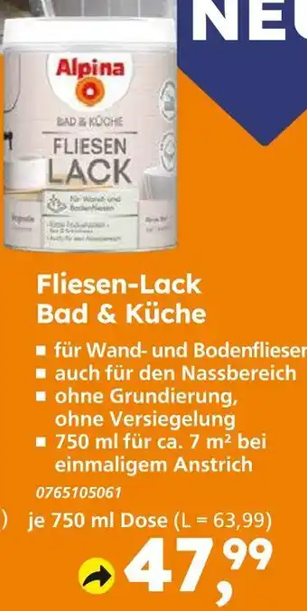 Globus Baumarkt Alpina fliesen-lack bad & küche Angebot