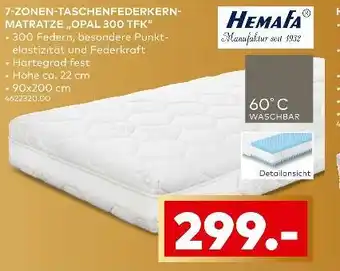porta Hemafa 7-zonen-taschenfederkern-matratze 'opal 300 tfk' Angebot