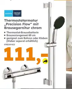 Globus Baumarkt Grohe thermostatarmatur 'precision flow' mit brausegarnitur chrom Angebot