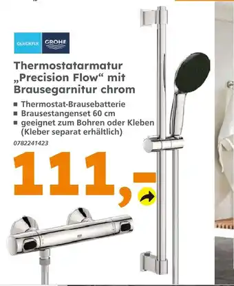 Globus Baumarkt Grohe thermostatarmatur 'precision flow' mit brausegarnitur chrom Angebot