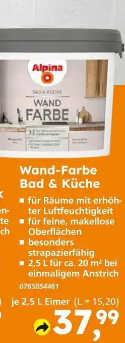 Globus Baumarkt Alpina wand-farbe bad & küche Angebot