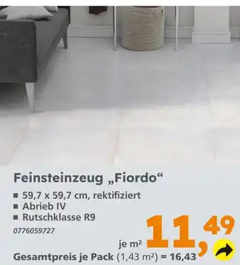 Globus Baumarkt Feinsteinzeug 'fiordo' Angebot