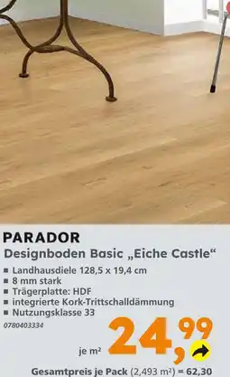 Globus Baumarkt Parador designboden basic „eiche castle“ Angebot